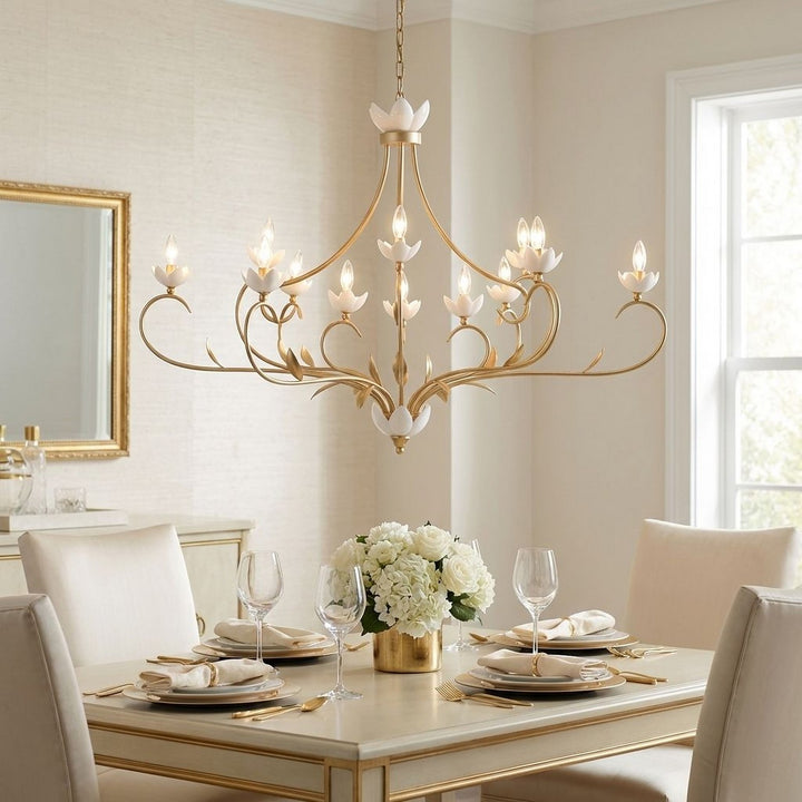 Savoy House - 1-5186-12-59 - 12 Light Chandelier - Muse - French Gold and White Cashmere