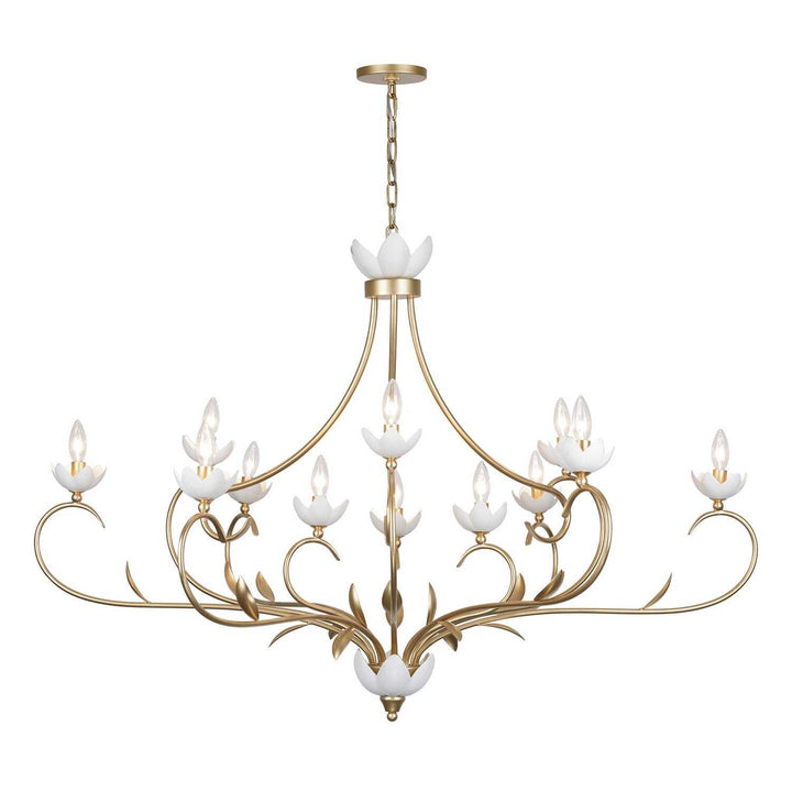 Muse 12 Light Chandelier in French Gold and White Cashmere Savoy House