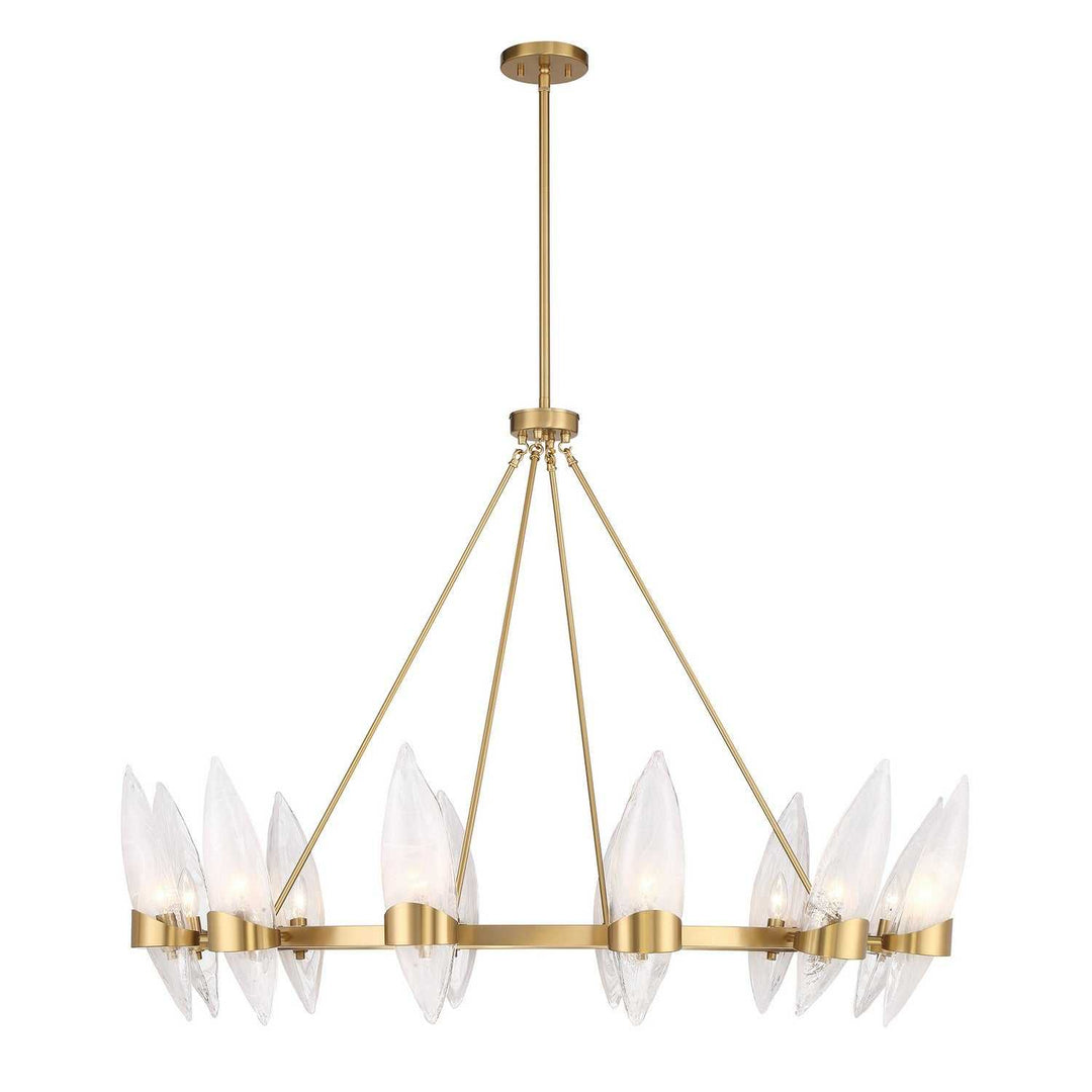 Nouvel 12 Light Chandelier in Warm Brass Savoy House
