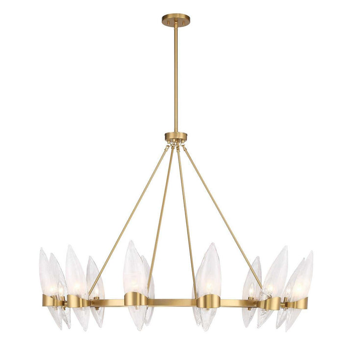 Nouvel 12 Light Chandelier in Warm Brass Savoy House