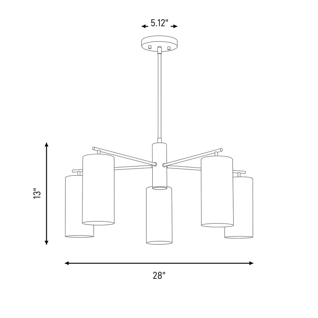 Savoy House - 1-6508-5-127 - Five Light Chandelier - Lio - Noble Brass
