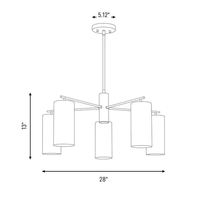 Savoy House - 1-6508-5-127 - Five Light Chandelier - Lio - Noble Brass