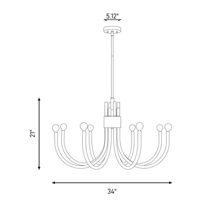 Savoy House - 1-6680-8-127 - Eight Light Chandelier - Sorrento - Noble Brass