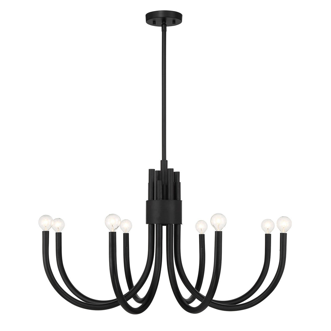 Sorrento Eight Light Chandelier in Matte Black Savoy House