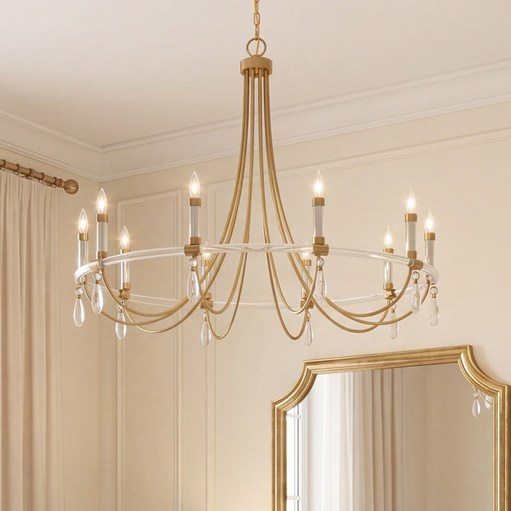 Savoy House - 1-7712-10-195 - Ten Light Chandelier - Mayfair - Warm Brass and Chrome
