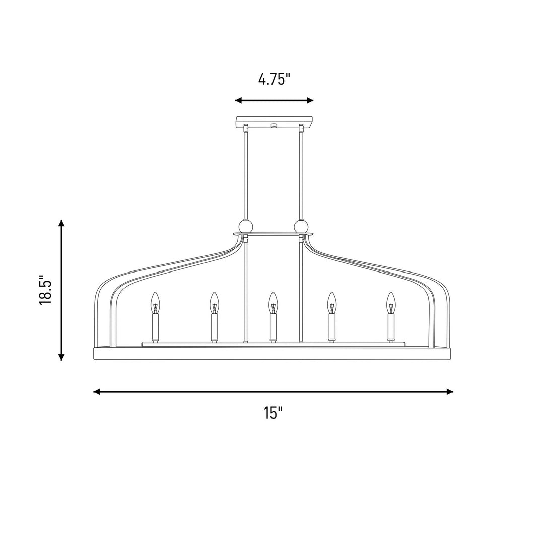 Savoy House - 1-7804-5-142 - Five Light Linear Chandelier - Sheffield - White with Warm Brass Accents