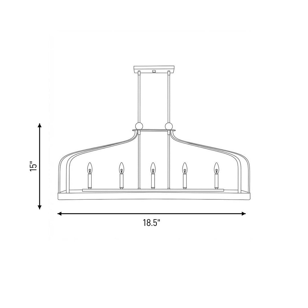 Savoy House - 1-7804-5-143 - Five Light Linear Chandelier - Sheffield - Matte Black with Warm Brass Accents