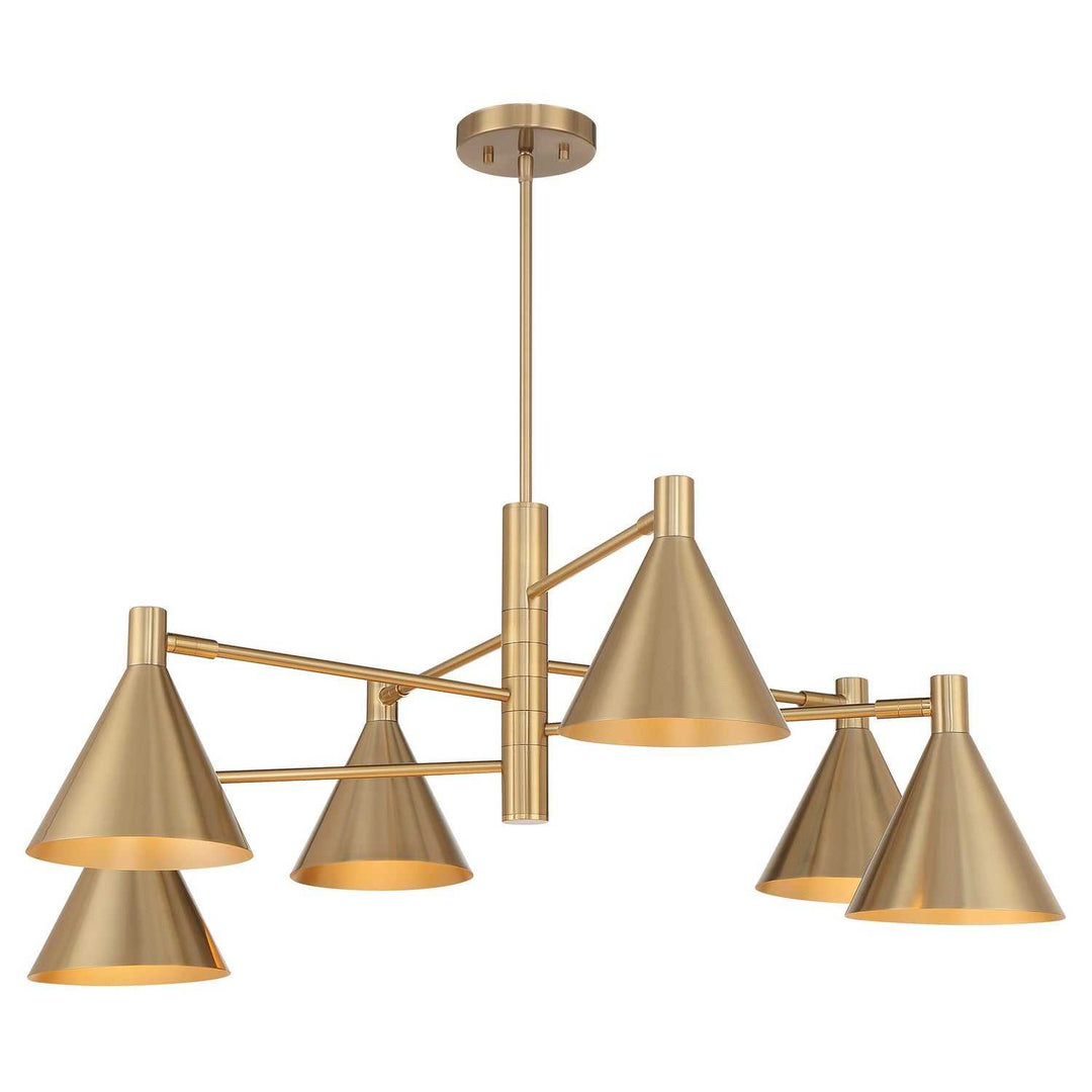 Pharos Six Light Chandelier in Noble Brass Savoy House