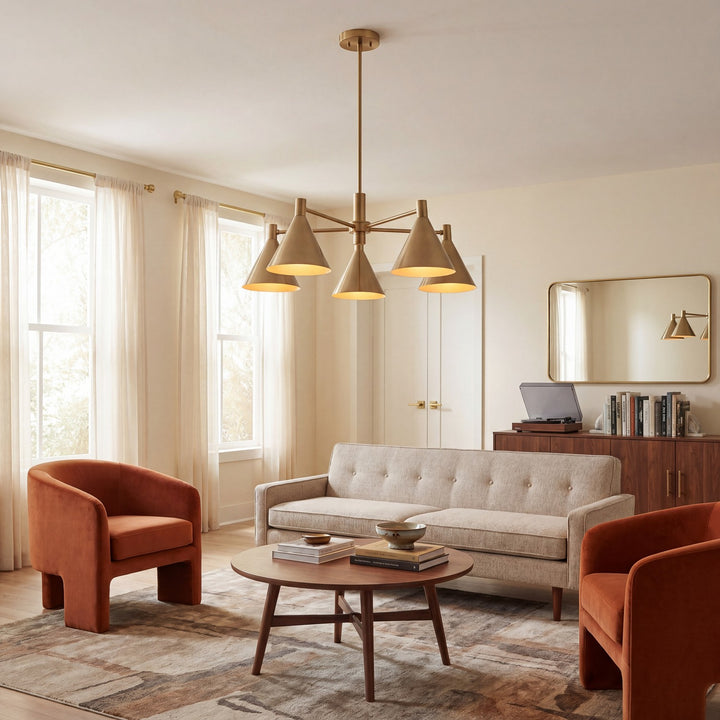 Savoy House - 1-8004-5-127 - Five Light Chandelier - Pharos - Noble Brass