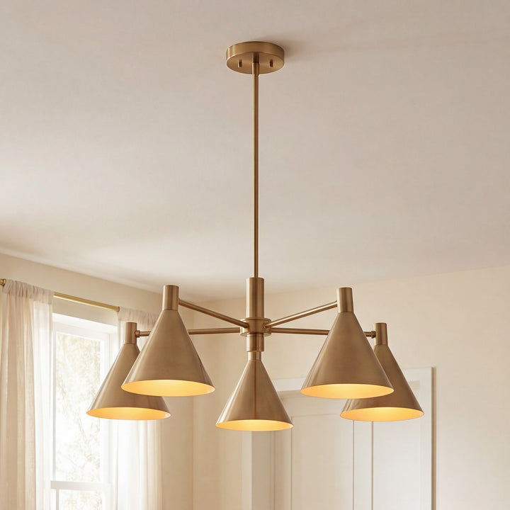 Savoy House - 1-8004-5-127 - Five Light Chandelier - Pharos - Noble Brass