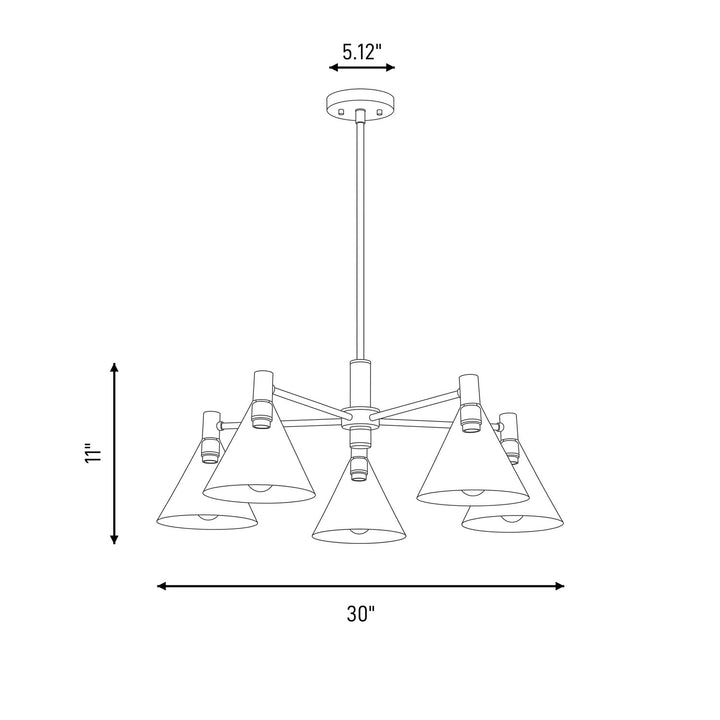 Savoy House - 1-8004-5-127 - Five Light Chandelier - Pharos - Noble Brass