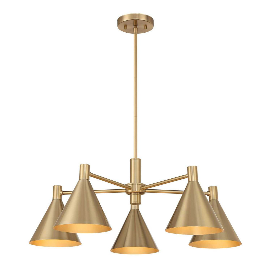 Pharos Five Light Chandelier in Noble Brass Savoy House
