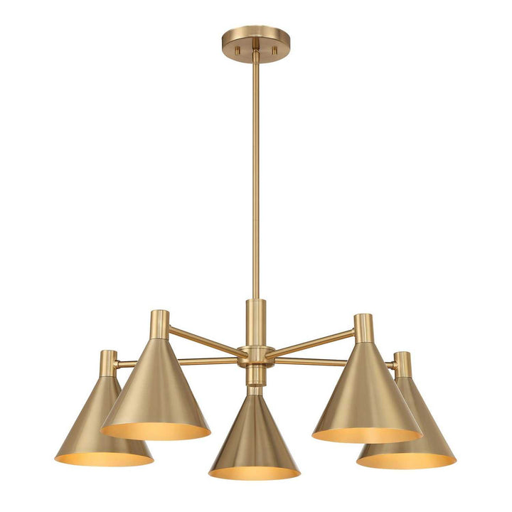 Pharos Five Light Chandelier in Noble Brass Savoy House