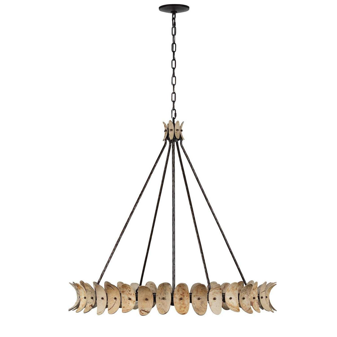 Monarch Eight Light Chandelier in Champagne Mist with Coconut Shell Savoy House