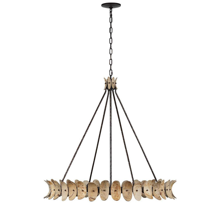 Monarch Eight Light Chandelier in Champagne Mist with Coconut Shell Savoy House