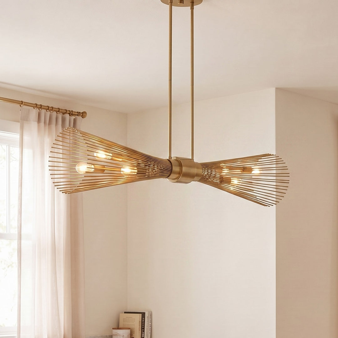 Savoy House - 1-9601-6-171 - Six Light Linear Chandelier - Longfellow - Burnished Brass