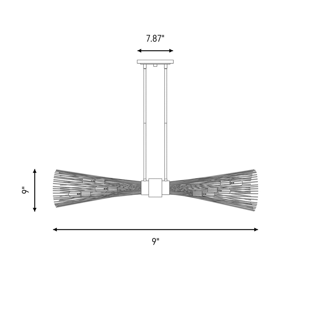 Savoy House - 1-9601-6-89 - Six Light Linear Chandelier - Longfellow - Matte Black