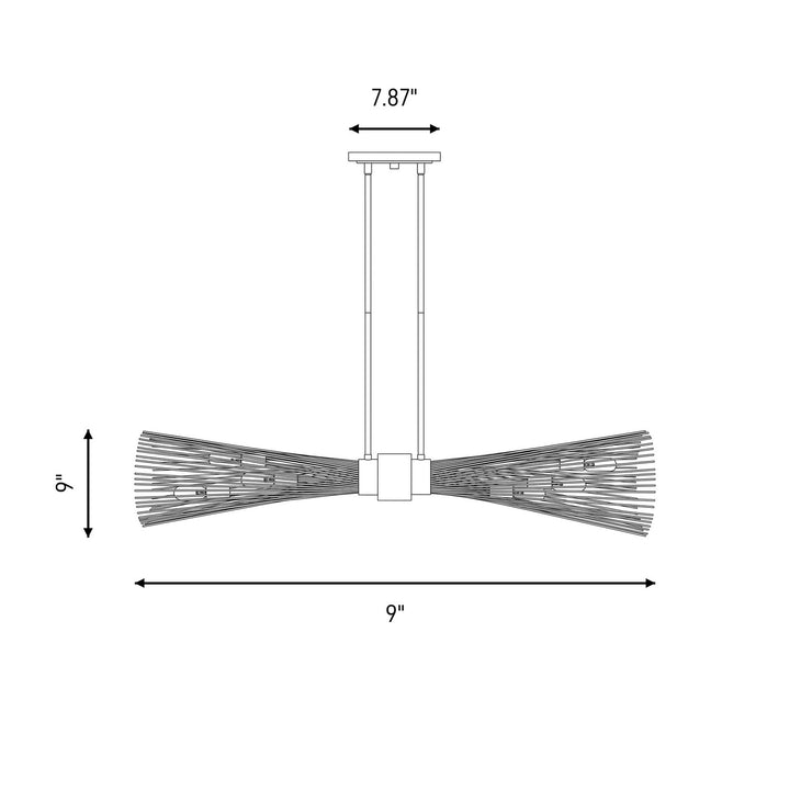 Savoy House - 1-9601-6-89 - Six Light Linear Chandelier - Longfellow - Matte Black
