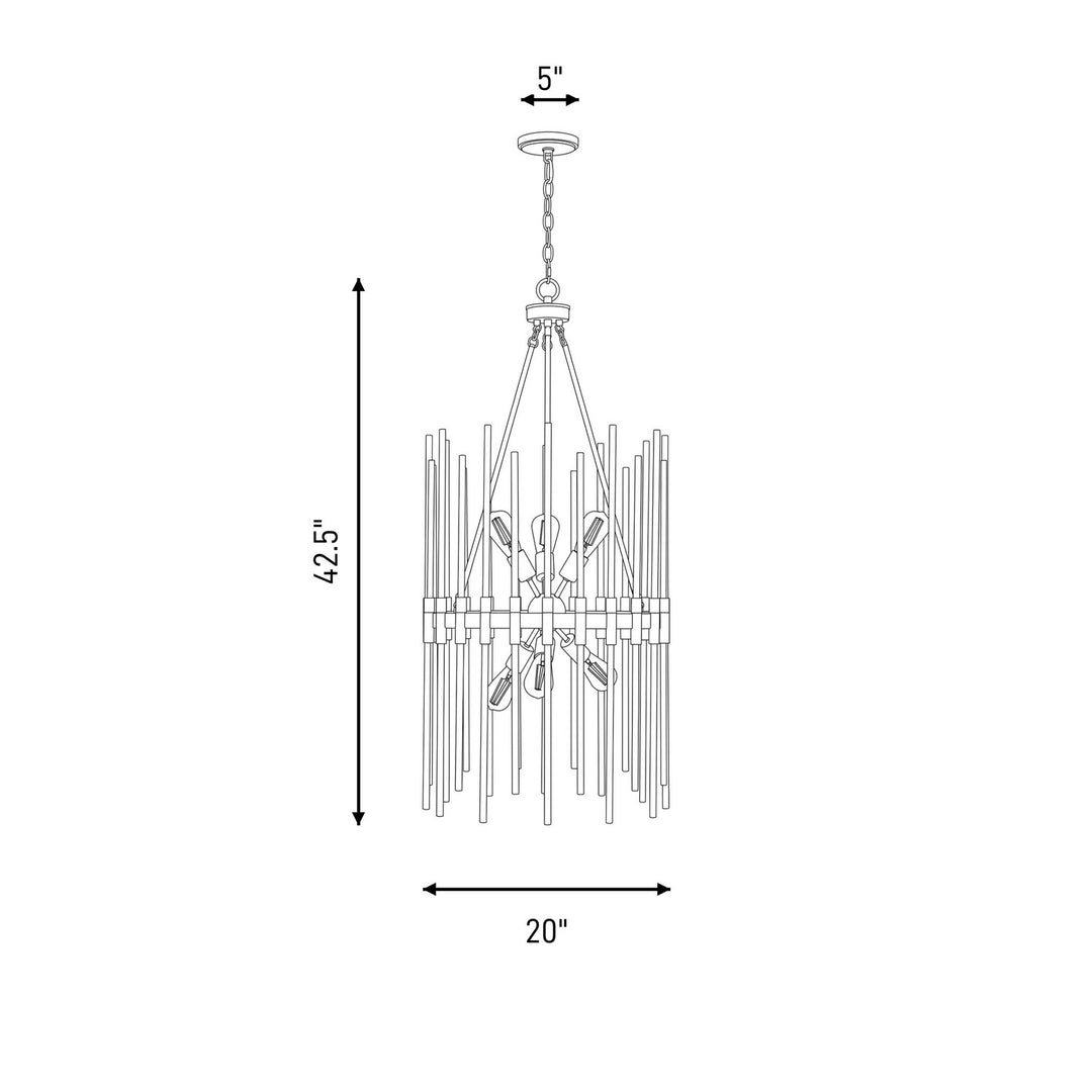 Savoy House - 3-1936-6-143 - Six Light Pendant - Santiago - Matte Black with Warm Brass Accents