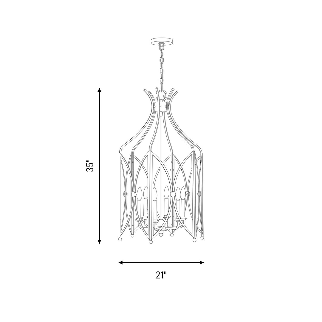 Savoy House - 3-6802-6-127 - Six Light Pendant - Enclave - Noble Brass
