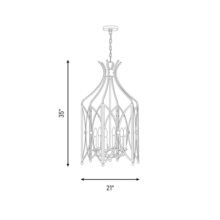 Savoy House - 3-6802-6-127 - Six Light Pendant - Enclave - Noble Brass