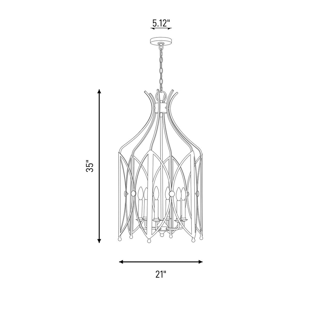 Savoy House - 3-6802-6-188 - Six Light Pendant - Enclave - Black Tourmaline