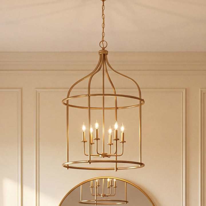 Savoy House - 3-7388-6-322 - Six Light Pendant - Brookstone - Warm Brass