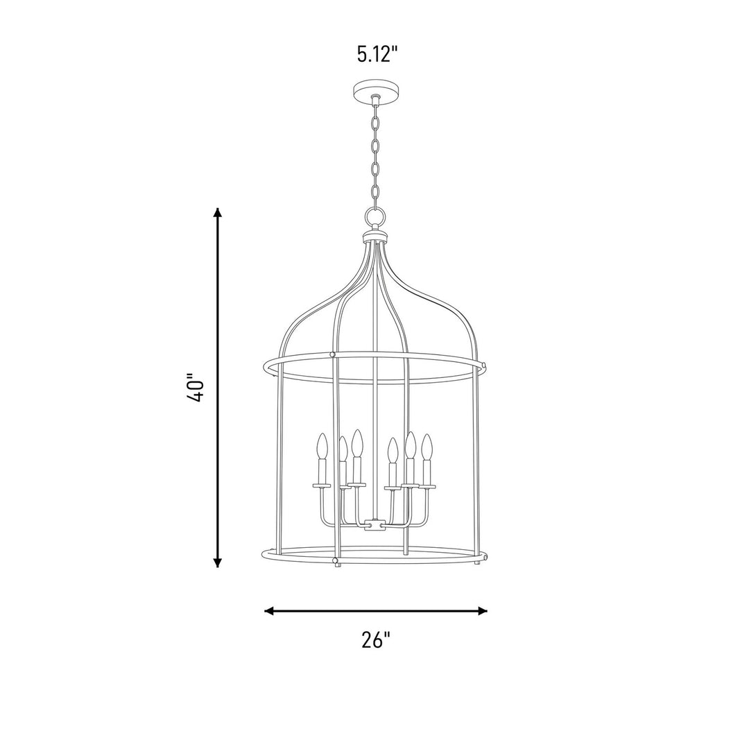 Savoy House - 3-7388-6-322 - Six Light Pendant - Brookstone - Warm Brass