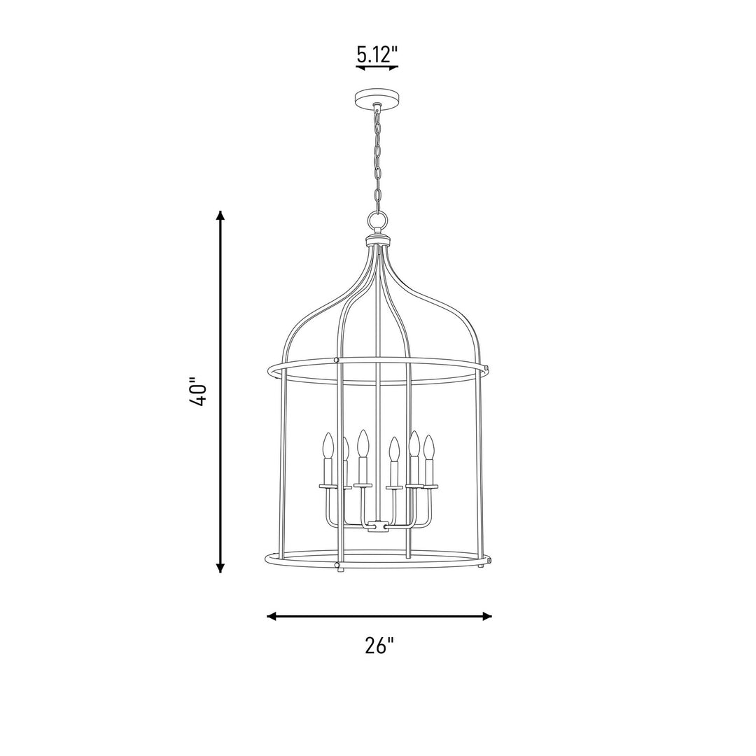 Savoy House - 3-7388-6-89 - Six Light Pendant - Brookstone - Matte Black
