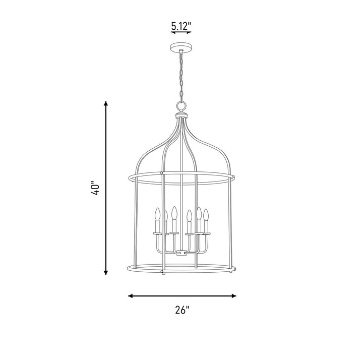 Savoy House - 3-7388-6-89 - Six Light Pendant - Brookstone - Matte Black