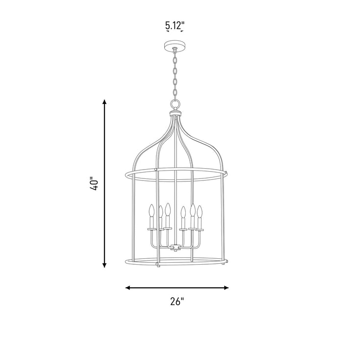 Savoy House - 3-7388-6-SN - Six Light Pendant - Brookstone - Satin Nickel