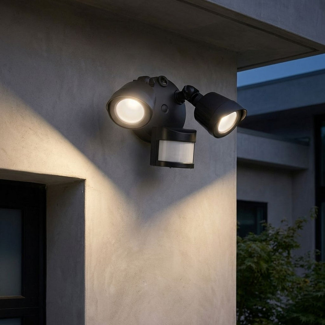 Savoy House - 4-FLOOD-MS-A2-3000K-BK - LED Motion Sensored Double Flood Light - Black