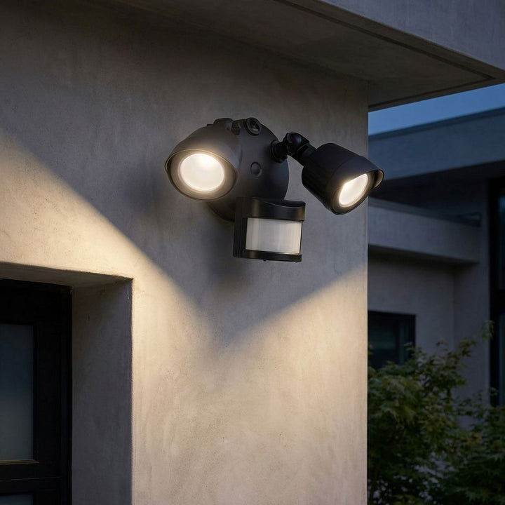 Savoy House - 4-FLOOD-MS-A2-3000K-BK - LED Motion Sensored Double Flood Light - Black