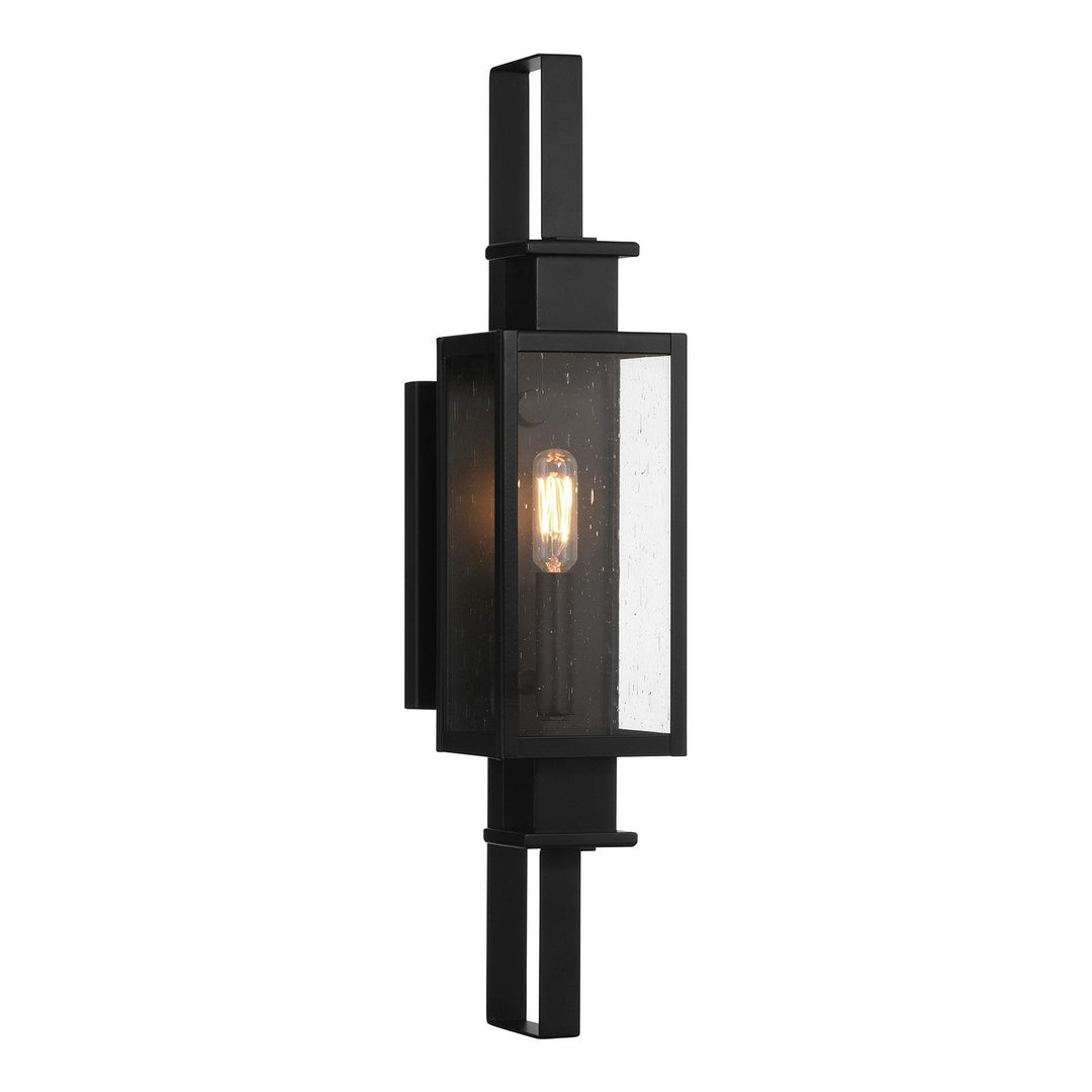 Ascott One Light Outdoor Wall Lantern in Matte Black Savoy House