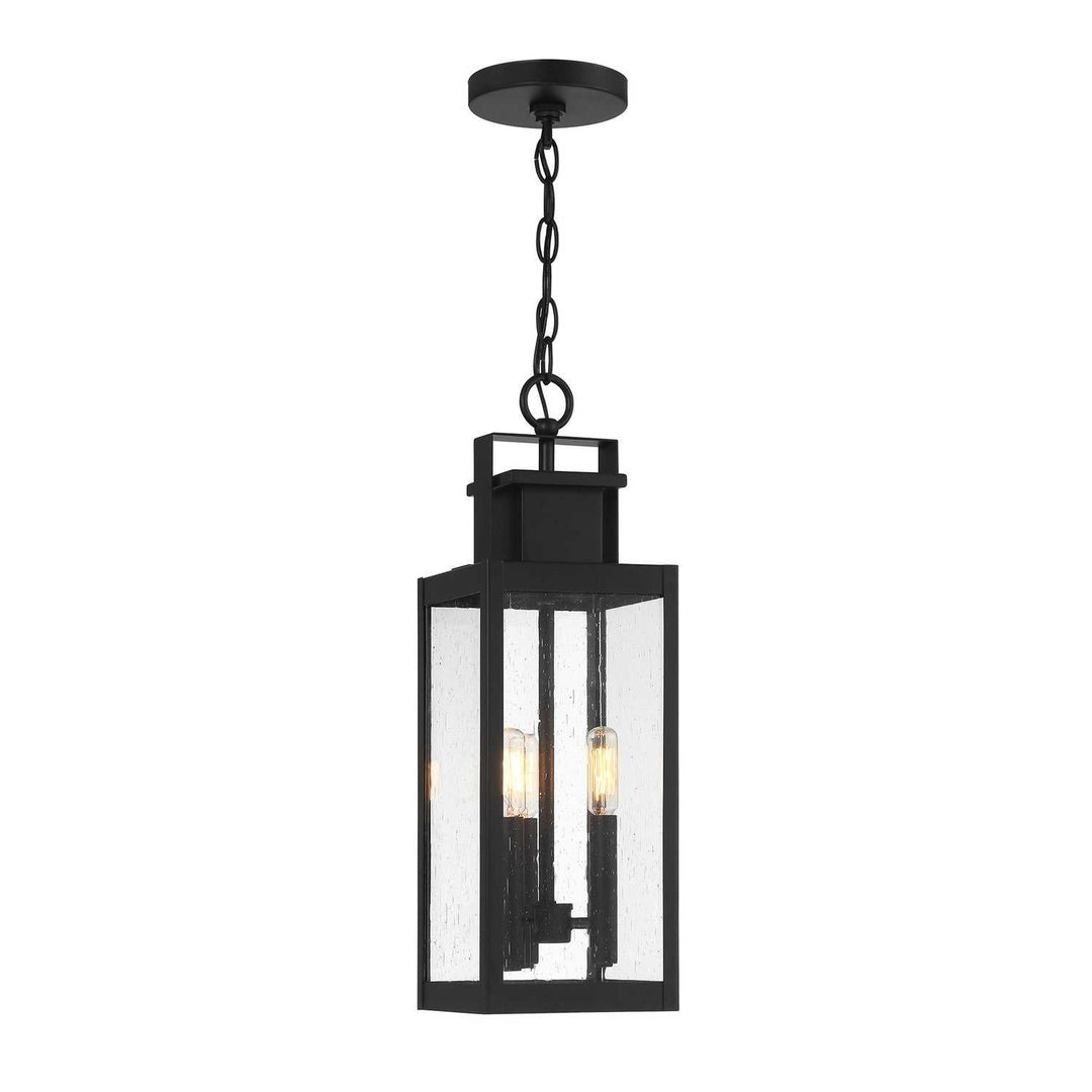 Ascott Three Light Outdoor Hanging Lantern in Matte Black Savoy House