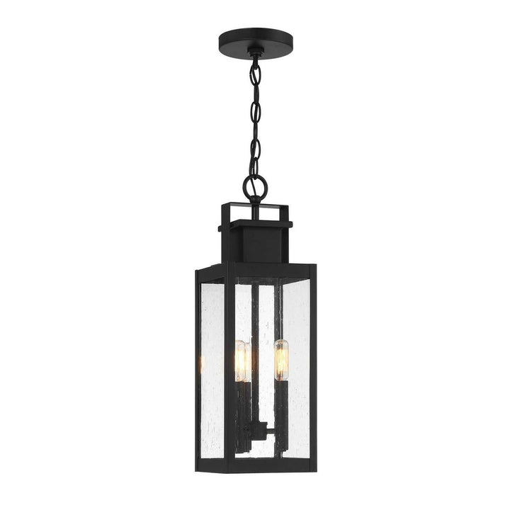 Ascott Three Light Outdoor Hanging Lantern in Matte Black Savoy House