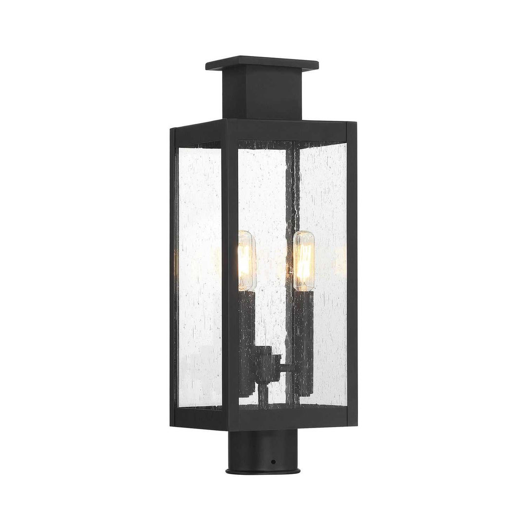 Ascott Three Light Outdoor Post Lantern in Matte Black Savoy House