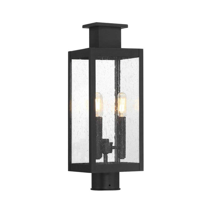 Ascott Three Light Outdoor Post Lantern in Matte Black Savoy House