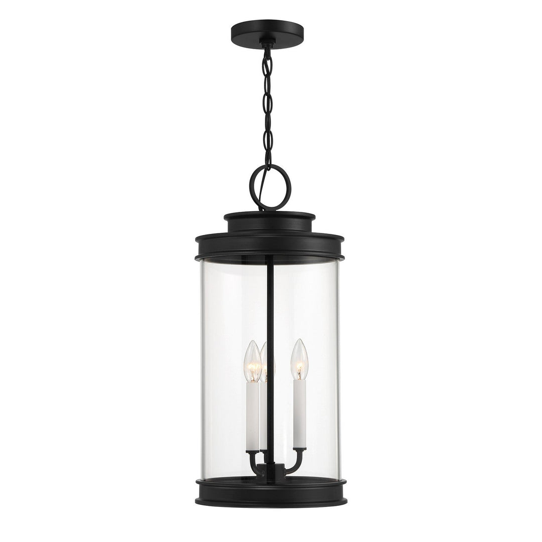 Englewood Three Light Outdoor Hanging Lantern in Matte Black Savoy House