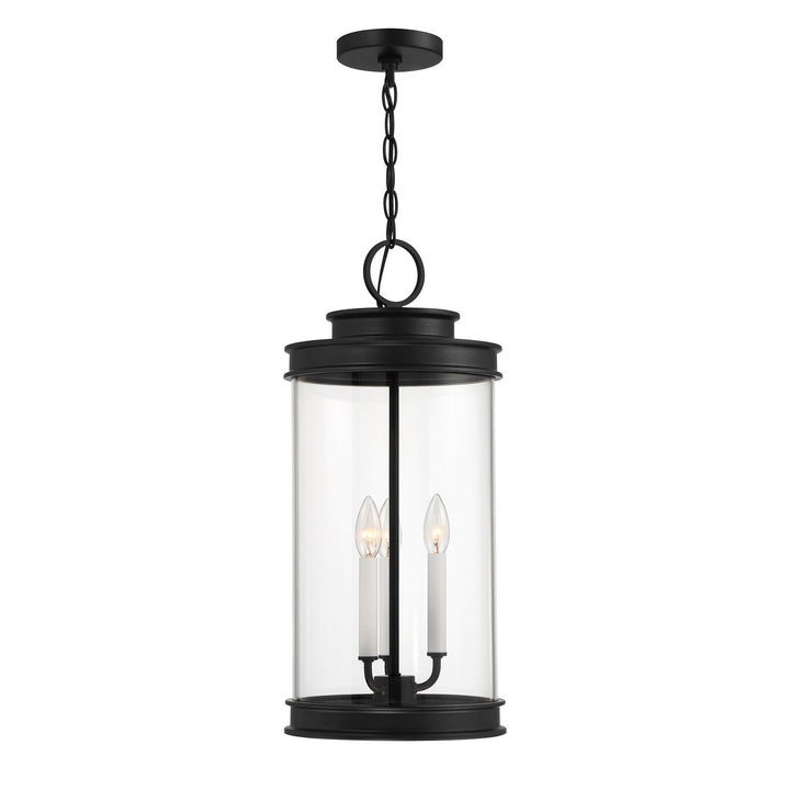 Englewood Three Light Outdoor Hanging Lantern in Matte Black Savoy House