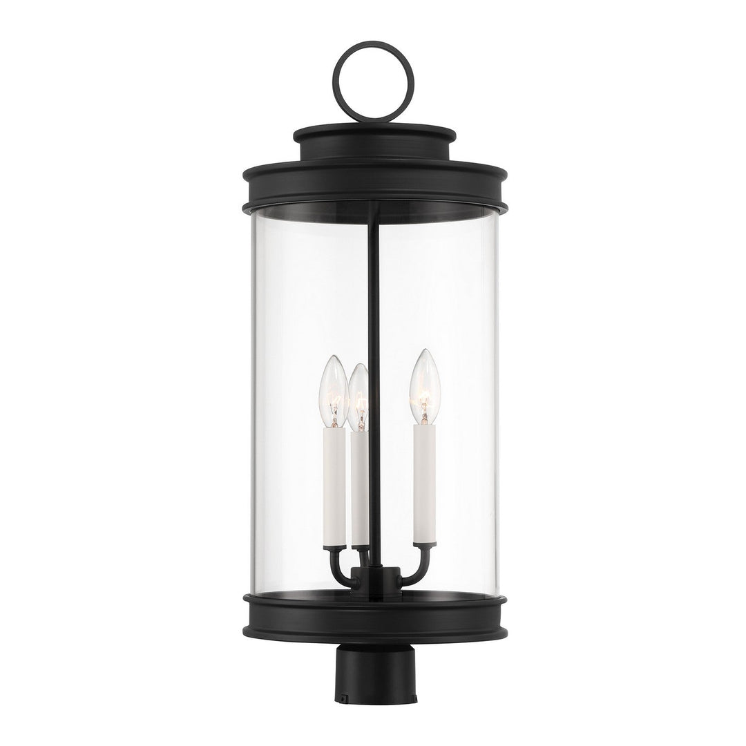 Englewood Three Light Outdoor Post Lantern in Matte Black Savoy House