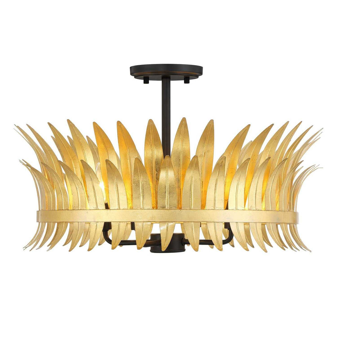 Ensley Four Light Semi-Flush Mount in True Gold Savoy House