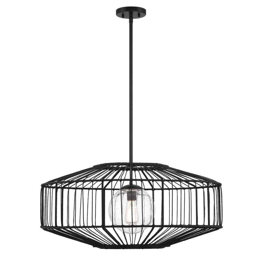 Marcy One Light Pendant in Matte Black Savoy House