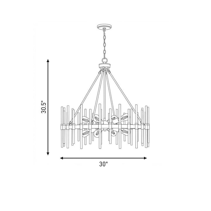 Savoy House - 7-1937-8-143 - Eight Light Pendant - Santiago - Matte Black with Warm Brass Accents
