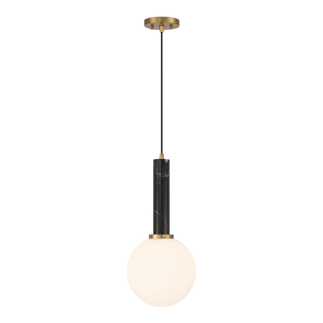 Savoy House - 7-2902-1-263 - One Light Pendant - Callaway - Black Marble w/Warm Brass