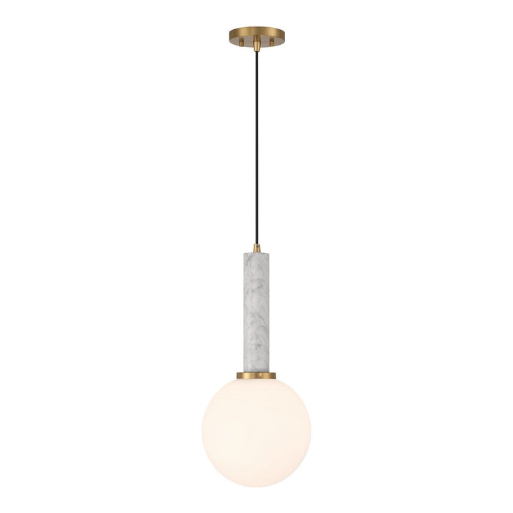 Savoy House - 7-2902-1-264 - One Light Pendant - Callaway - White Marble w/Warm Brass