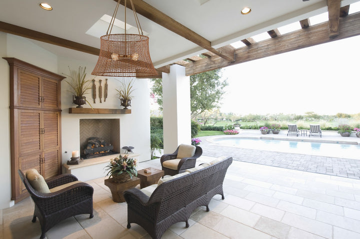 Savoy House - 7-6192-4-171 - Four Light Outdoor Chandelier - Longleaf - Burnished Brass