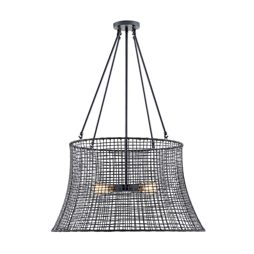 Longleaf Four Light Outdoor Chandelier in Matte Black Savoy House