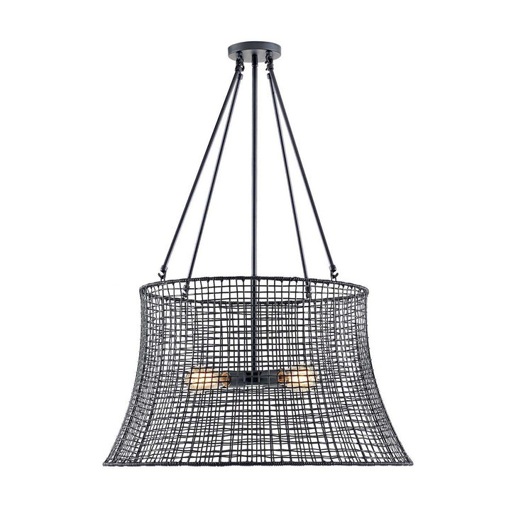 Longleaf Four Light Outdoor Chandelier in Matte Black Savoy House