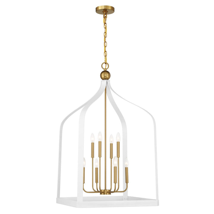 Savoy House - 7-7800-8-142 - Eight Light Pendant - Sheffield - White w/Warm Brass